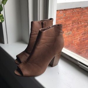 Ankle peep toe booties
